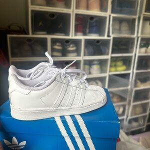 Adidas Kids White Sneakers (shell toes)